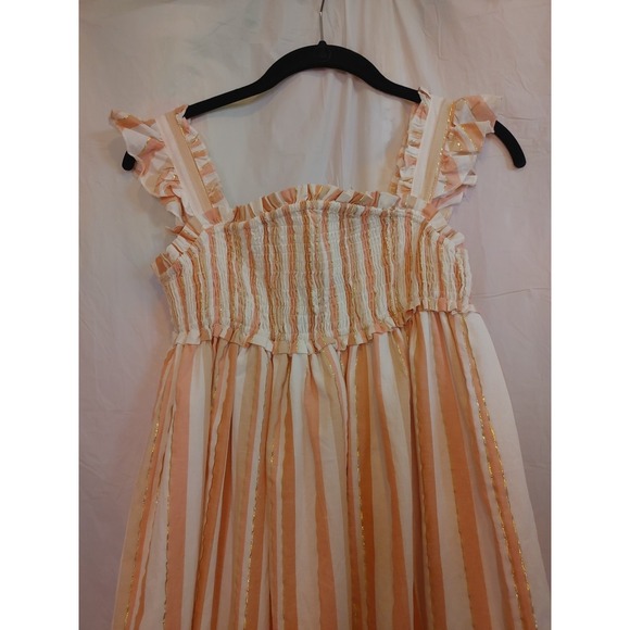 Haute Hippie Kids Style flutter‎ sleeve, tiered peasant Dress Maxi Lined Sz 12 - Picture 3 of 14